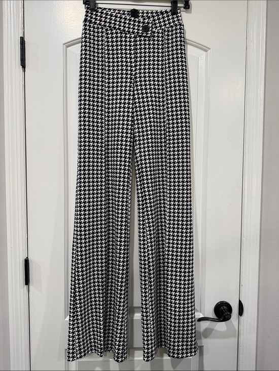 Fashion Nova Pants - NWT Fashion Nova Black & White Houndstooth Check Back Later Wide Leg Pants Sz Sm